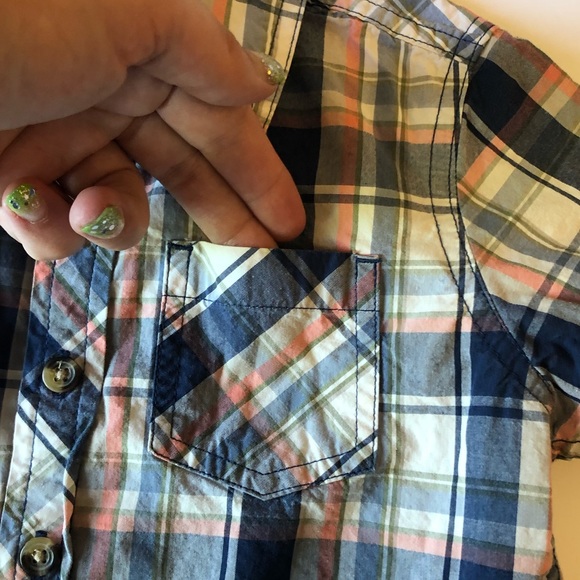 JOE FRESH 3T NAVY / ORANGE SHORT SLEEVE DRESS SHIR - Picture 2 of 6